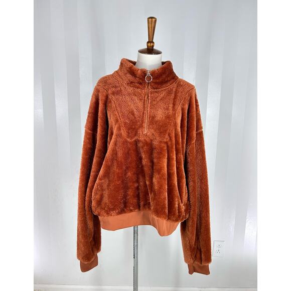 ROMA CONCEPT Women’s Burnt Orange Fuzzy 1/4 Xip Pullover Sz 3X - Picture 1 of 10